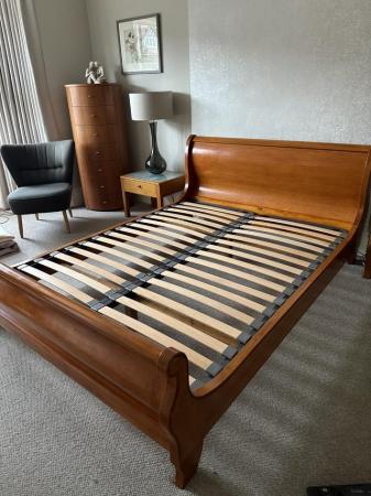 Image 2 of And So To Bed KING SIZE Cherrywood Sleigh Bed & Slatted Base