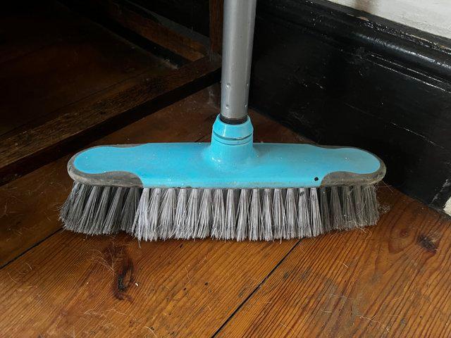 Preview of the first image of Blue / Grey Plastic broom - unused.