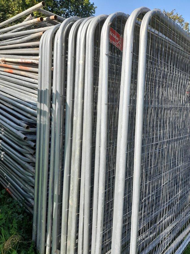 Preview of the first image of Galvanized Heras Fencing Panels, Round Top Anti Climb,.