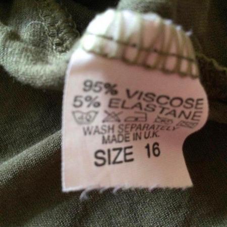 Image 3 of Size 16 BOOHOO Olive Green Stretchy Viscose Camisole Top