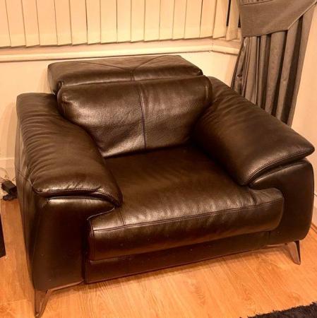 Image 3 of DFS Caldo leather power recliner sofa