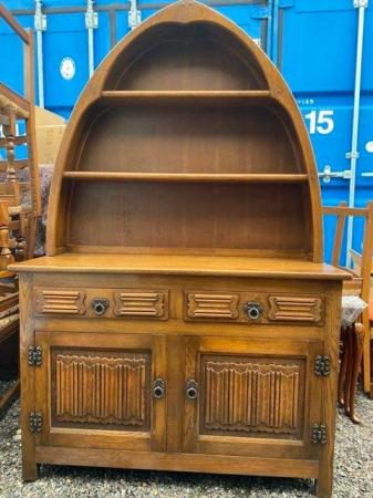Image 1 of Vintage Old Charm solid Oak dresser cabinet