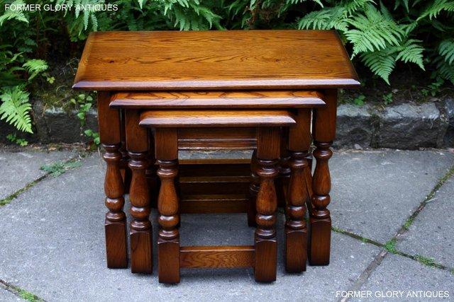 Image 83 of AN OLD CHARM LIGHT OAK NEST OF TABLES COFFEE TEA TABLE SET