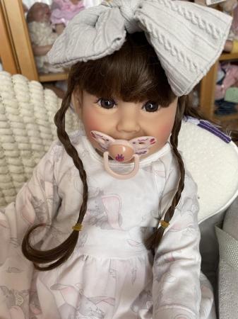 Image 3 of Beautiful smiling baby reborn toddler doll girl Karen Full b