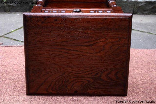 Image 33 of AN OLD CHARM TUDOR BROWN CARVED OAK BEDSIDE PHONE LAMP TABLE
