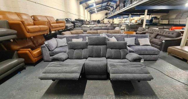 Image 11 of La-z-boy Empire Austin Ash fabric recliner 3 seater sofa