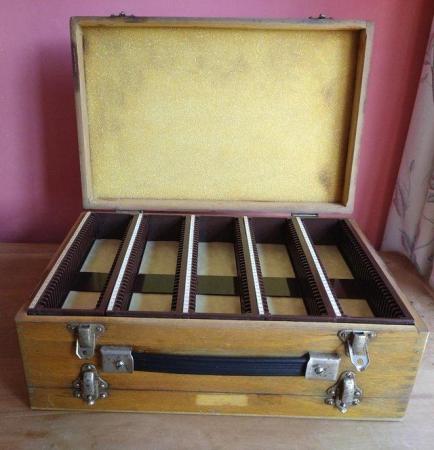 Image 3 of Vintage Wooden Slide Box with storage for 350 slides