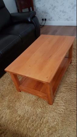 Image 1 of REDUCED - Solid Oak Heavy Coffee Table