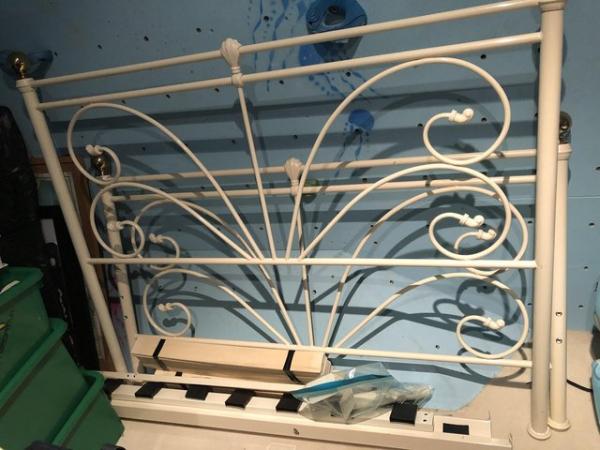 Image 2 of Cream metal double bed frame
