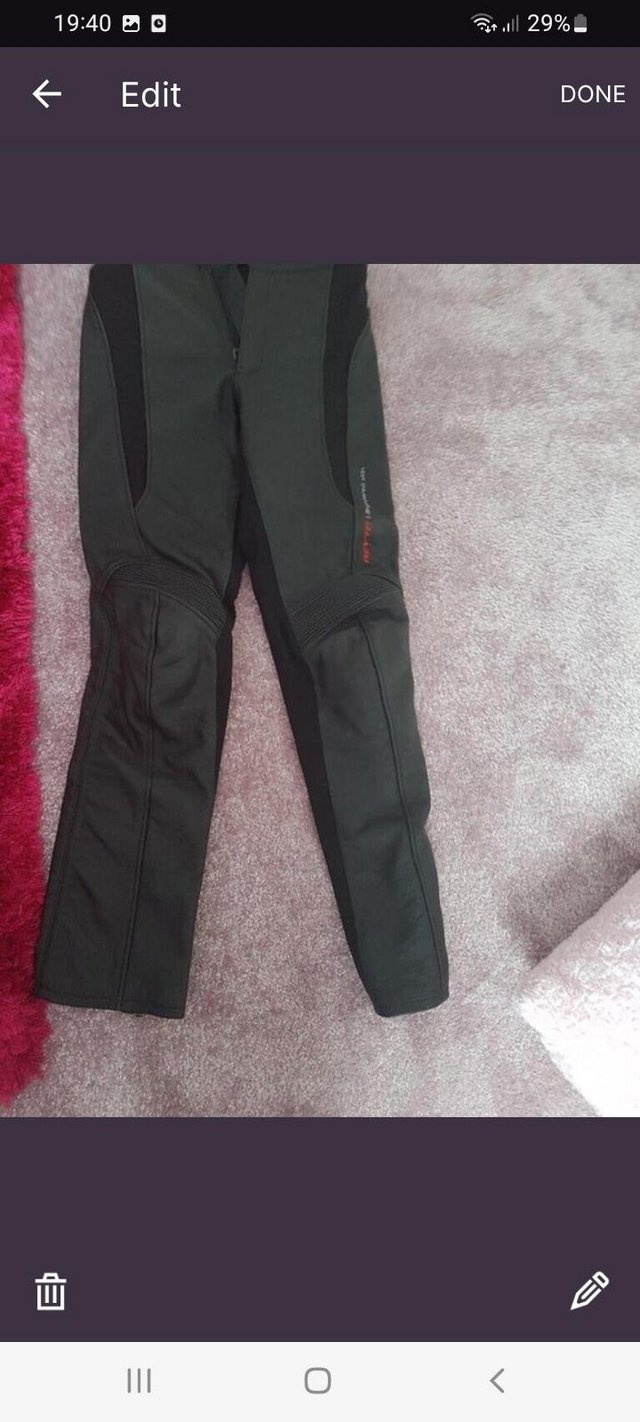 Preview of the first image of Lady motorbike trousers with thick lining for warmth.