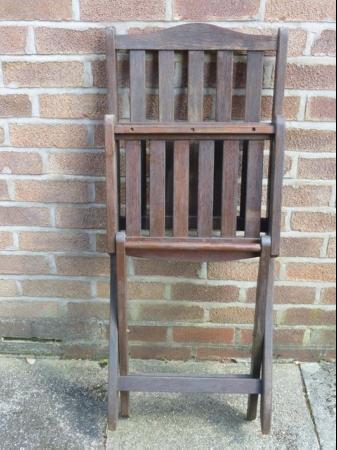 Image 2 of Teak Garden Folding Chairs