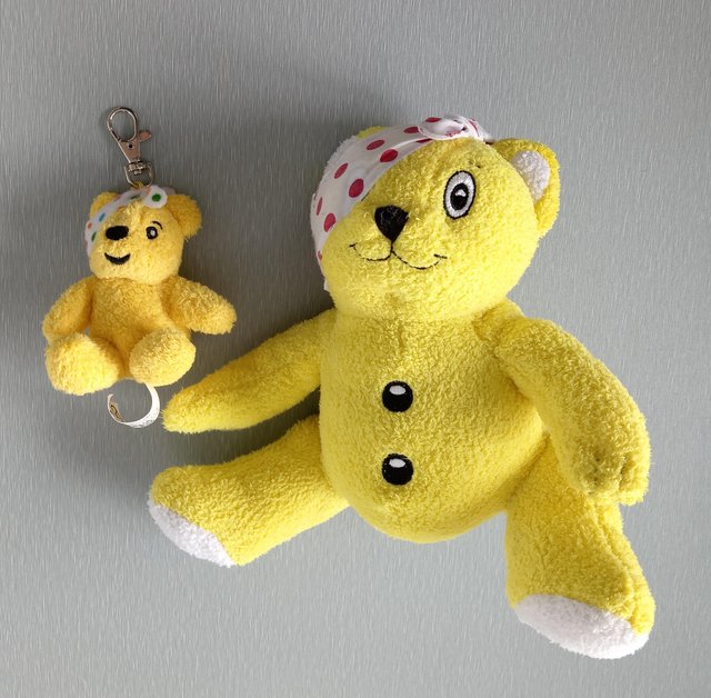 Preview of the first image of Children in Need Small Pudsey Bear Soft Toy & Key Ring...