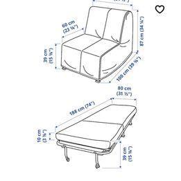 Image 4 of IKEA Single Sofa Bed - Model type Lycksele Lovas