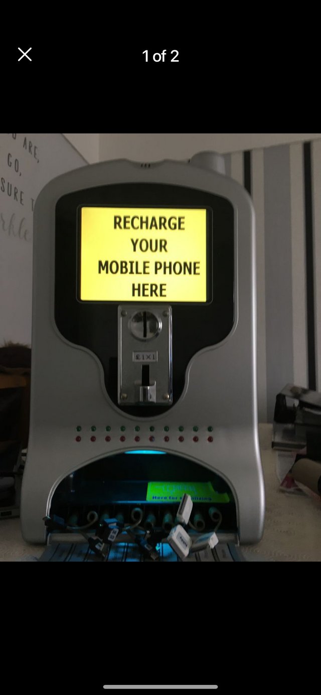 Preview of the first image of Coin operated mobile phone charging station vending.