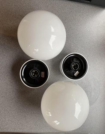 Image 3 of Beautiful Pair of White Glass Ball Lights
