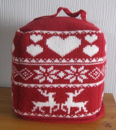 Image 1 of Doorstop with knitted removable cover, as pictured.