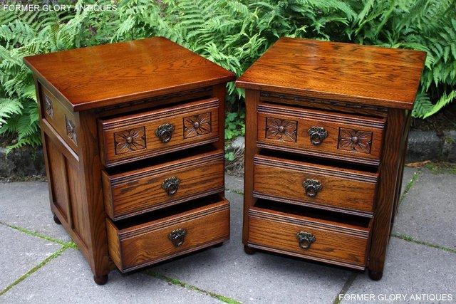 Image 57 of OLD CHARM LIGHT OAK BEDSIDE LAMP TABLES CHESTS OF DRAWERS