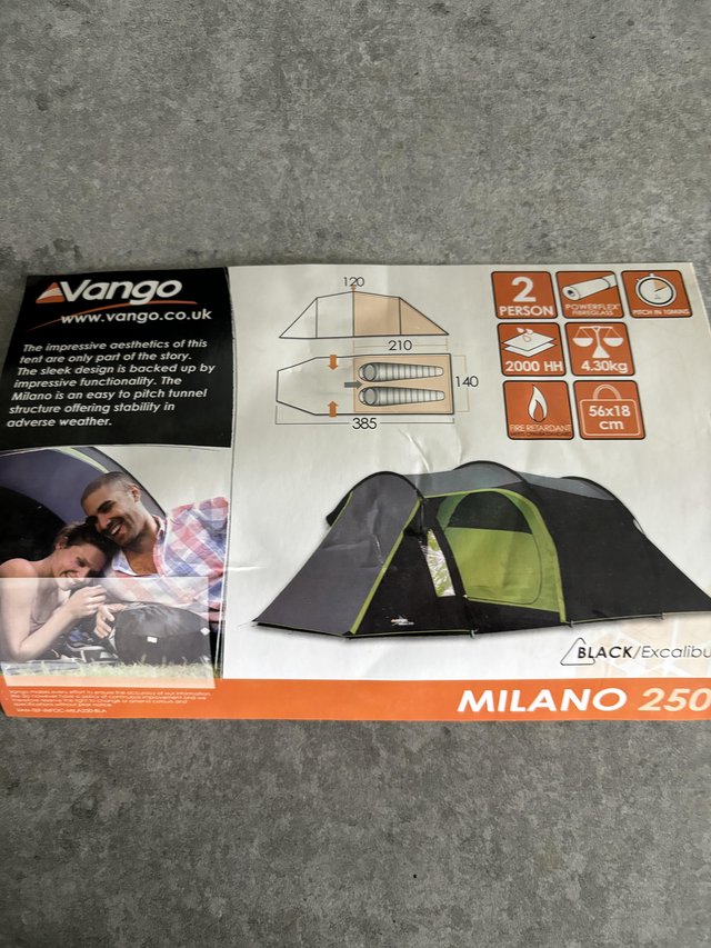 Preview of the first image of New Vango tent for 2 people.  Never used..