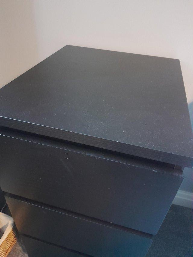 Preview of the first image of Ikea Malm 3 drawer black.