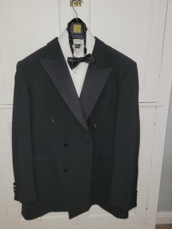 Image 1 of Vintage black dinner suit, with dinner shirt and bow tie