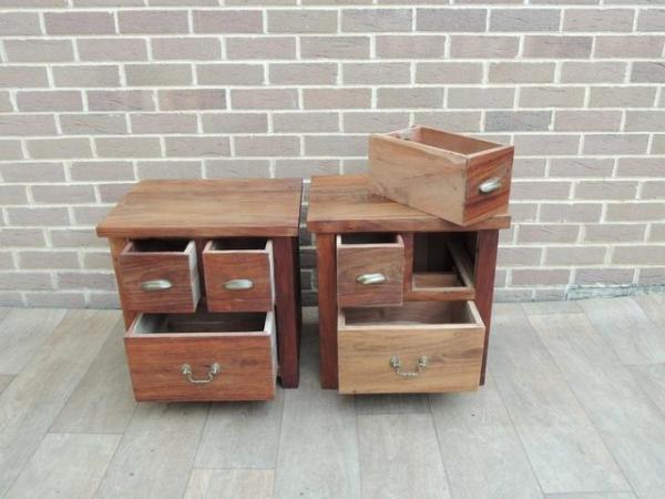 Image 5 of Pair of Indian Rosewood Bedside Tables (UK Delivery)