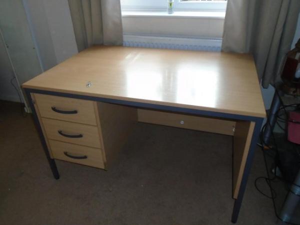 Image 1 of OFFICE DESK - Solid with Metal Frame