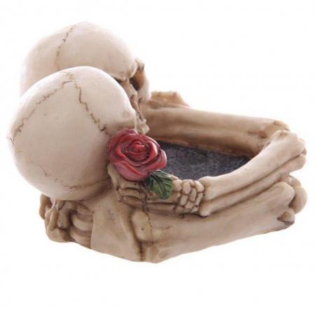 Image 2 of Fantasy Skull Lovers Ashtray. Free uk postage