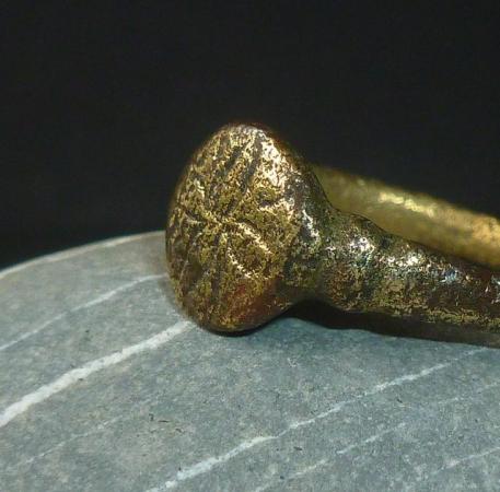 Image 4 of Ancient Antique Genuine Medieval Bronze Ring (5125)