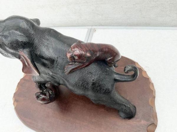 Image 3 of Antique Japanese Meiji Period Bronze Study Of An Elephant Fi