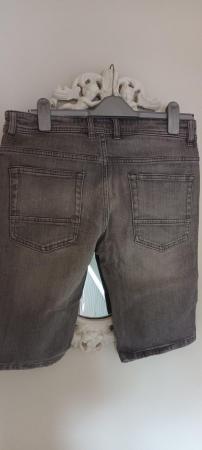 Image 2 of NEXT denim shorts. Size 30 regular fit, grey.