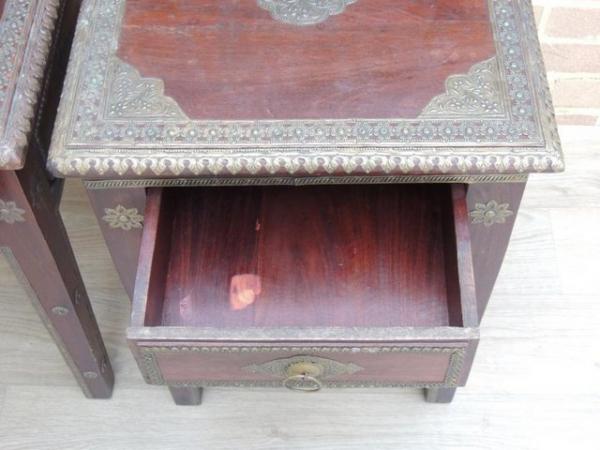 Image 5 of Pair of Indian Bedside Tables (UK Delivery)
