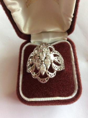 Image 3 of Large silver art deco dress ring