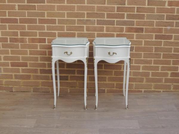 Image 3 of Pair of French Tall Bedside Tables (UK Delivery)