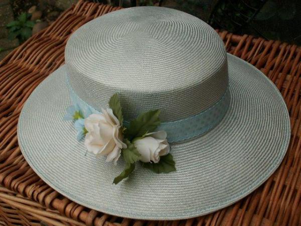Image 2 of Hat for a special occasion.Pale blue.