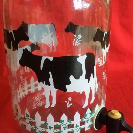 Image 3 of Vintage beverage dispenser, cow design.Golden Harvest, USA.