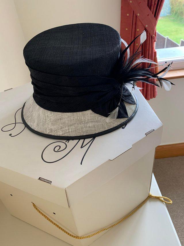 Preview of the first image of Beautiful bespoke Monochrome hat.