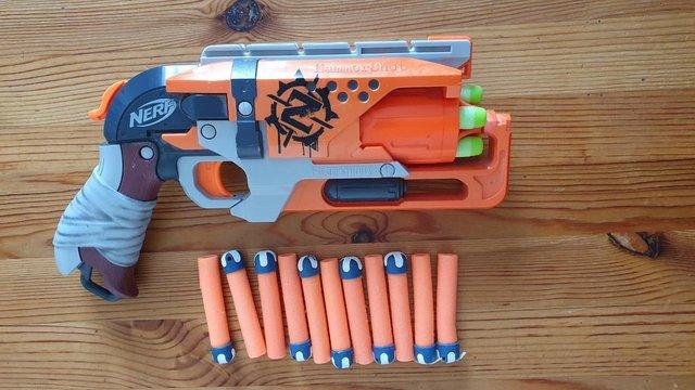 Preview of the first image of NERF gun: Hammer Shot Zombie Strike, perfect condition.