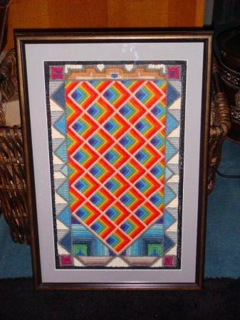 Image 1 of Craftsman made and framed Wool Tapestry.