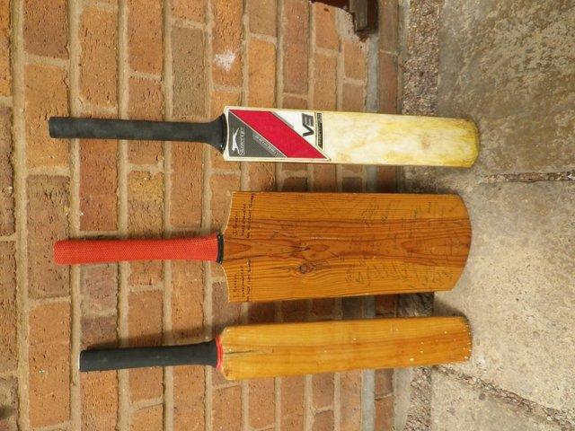Preview of the first image of CRICKET BATS 3 ,RARE COLLECTORS BATS, ONE TROPHY,SIGNED..