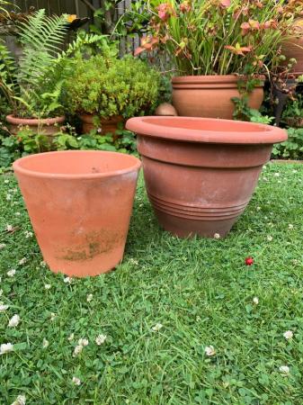 Image 1 of 2 terracotta plant pots