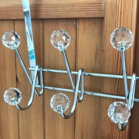 Image 1 of Jewelled over-door hooks - 10, chrome(d). 1 finial missing.