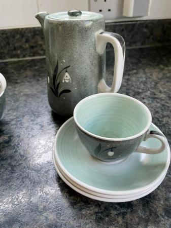 Image 2 of Four cups and saucer tea set with milk jug