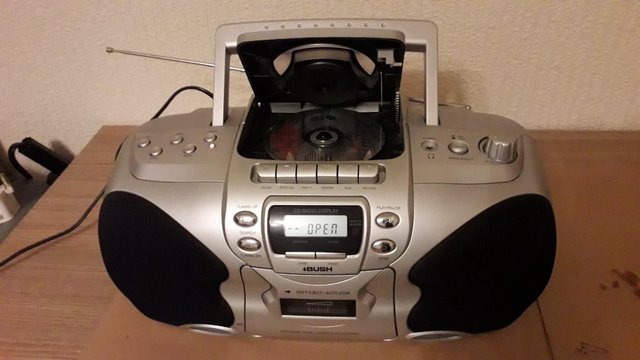 Preview of the first image of Bush portable FM Radio CD Cassette Player.
