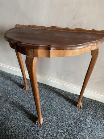 Image 1 of Wooden Half Circle Console Table