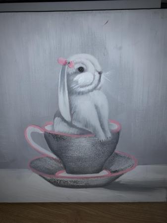 Image 2 of Cute Rabbit Pictures x2 on canvas