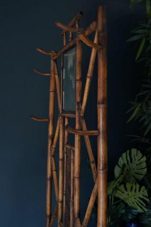 Image 6 of Antique 19th Century Decoupage Bamboo Hatstand Hallway Hooks