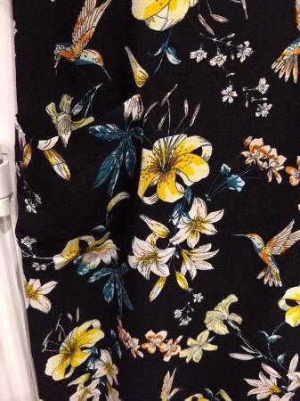 Image 18 of Wallis Black Sleeveless Summer Dress Floral Print Size 14