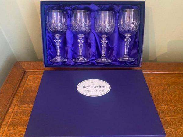 Image 2 of 4 Royal Doulton Finest Crystal Wine Glasses (new)