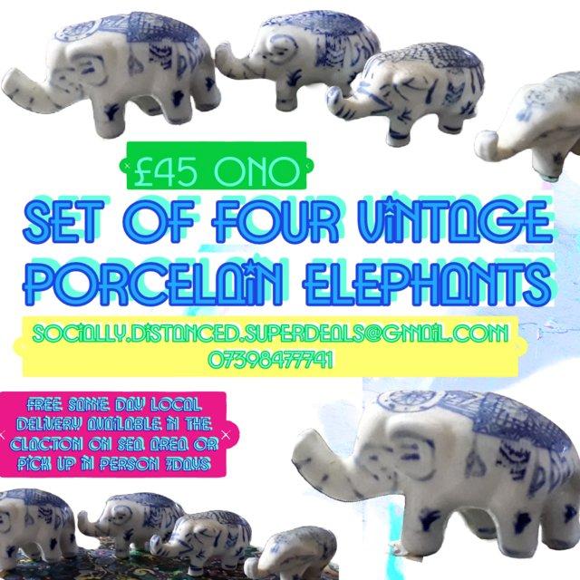 Preview of the first image of Vintage porcelain elephants SAME DAY LOCAL DELIVERY AVAILABL.