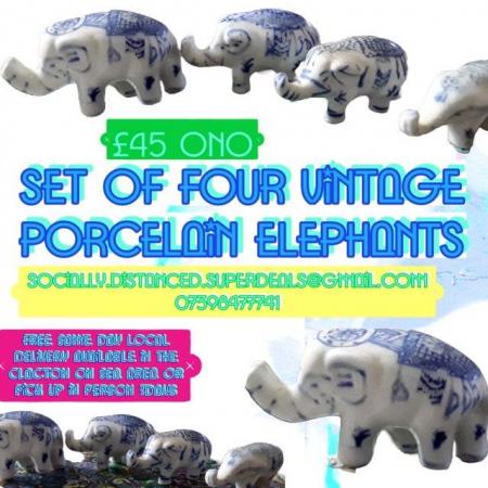 Image 1 of Vintage porcelain elephants SAME DAY LOCAL DELIVERY AVAILABL